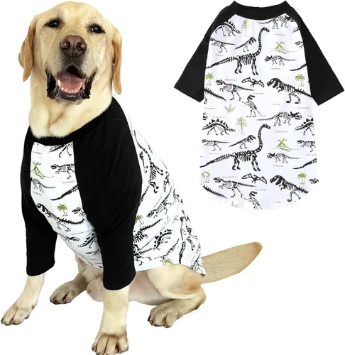 Miniatura 10 de Camisetas de algodón para perros, con estampado de dinosaurios, pijamas para mascotas, transpirable, ropa elástica para perros pequeños