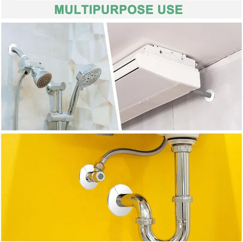 Miniatura 5 de M METERXITY Paquete de 2 bridas divididas de pared, para tubo de diámetro exterior de 0.9 pulgadas/0.866 in, placa de escudo de acero inoxidable