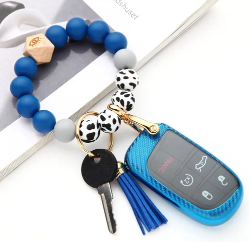 Miniatura 7 de para accesorios de Jeep, funda de llavero de muñeca, funda de llave especial de TPU antihuellas, compatible con Grand Cherokee Renegade Dodge RAM