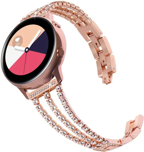 Correa compatible con Galaxy Watch 6/6 Classic/Galaxy Watch 5/5 Pro / 4/4 Classic / 3 1.614 in / Active 2, 0.787 pulgadas de acero inoxidable Oro