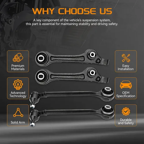 Miniatura 4 de RWD Brazos de control delanteros inferiores delanteros y traseros compatibles con Chrysler 300 2011-2019, Dodge Challenger Charger 2011-2019