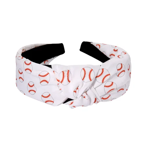 ZITULRY Diademas anudadas para mujer, baloncesto, fútbol, béisbol, estampadas, banda ancha con nudo superior, diadema deportiva, fiesta, juegos,