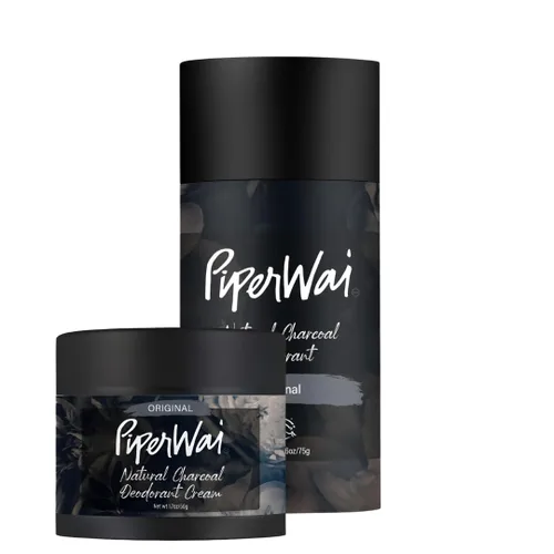 PiperWai Desodorante natural con carbón activado | Protección contra olores, vegano, sin aluminio, producto Shark Tank para mujeres y hombres |