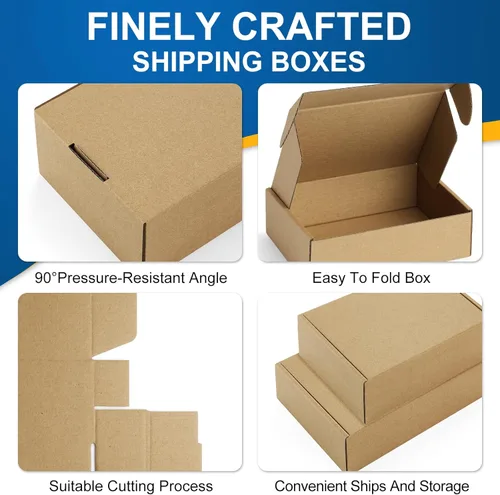 Miniatura 4 de Famagic Paquete de 50 cajas de envío pequeñas de 4 x 4 x 2 pulgadas, cajas de correo de cartón corrugado marrón para pequeñas empresas, cajas
