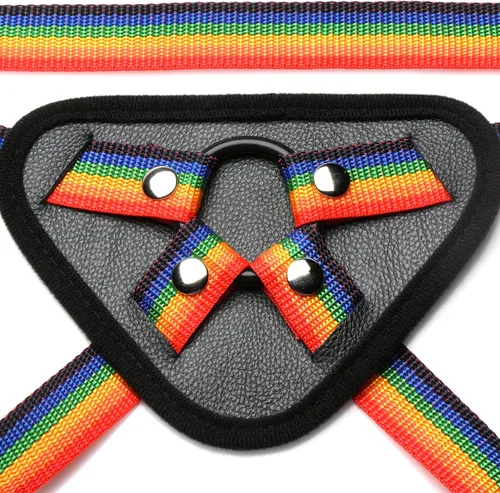 Miniatura 5 de Strap-U Ride The Rainbow con junta tórica universal que se adapta a cualquier consolador de correa. Arnés sexual para mujer, lavable a máquina