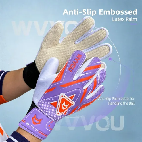 Miniatura 2 de WVVOU Guantes de portero para niños y jóvenes, guantes de portero de fútbol con doble protección, guantes de fútbol antideslizantes, súper agarre