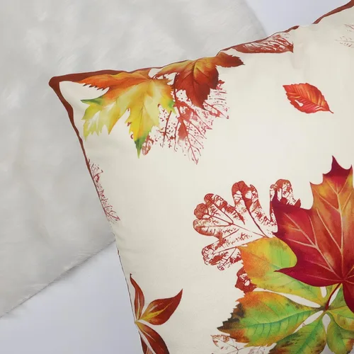 Miniatura 4 de Bonhause Juego de 4 fundas de almohada de gnomos de otoño de 18 x 18 pulgadas, diseño de calabaza y hojas de arce otoñales, fundas de almohada