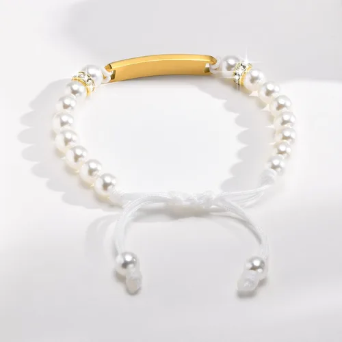 Miniatura 82 de Pulsera de barra para bebé: chapado en oro de 18 quilates, pulsera con placa de identificación personalizada para niños pequeños de mamá, nombre