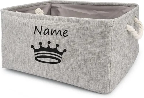 Miniatura 14 de Cesta de almacenamiento de juguetes para perros, plegable, personalizable con diseño de nombre de mascota, organizador para juguetes de perros, F