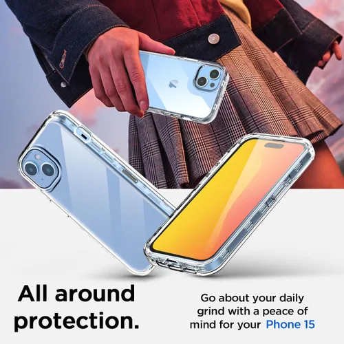 Miniatura 2 de AICase Funda transparente compatible con iPhone 15 (6.1 pulgadas), resistente protección contra caídas, cuerpo completo, a prueba de golpes, a