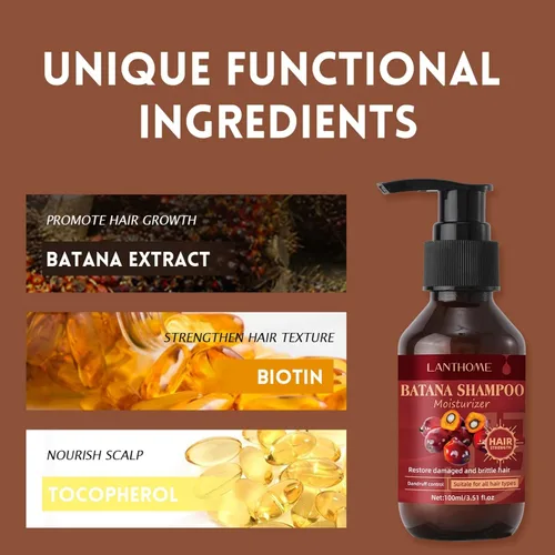 Miniatura 7 de Champú de aceite Batana para adelgazar el cabello, tratamiento de cuidado del cuero cabelludo con vitamina C para restaurar el cabello dañado