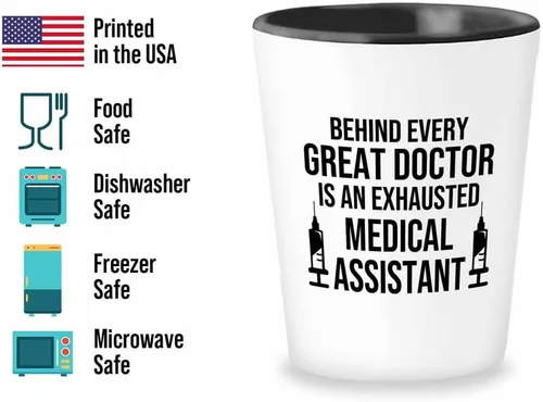 Miniatura 2 de Vaso de chupito de anatomía médica 1.5 oz - Asistente agotado - Médico Enfermera Terapeuta Farmacéutico Trabajador del Hospital Audiólogo Anatómico