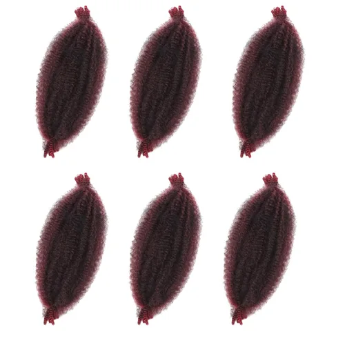 Miniatura 16 de Marley Twist - Cabello trenzado marrón Spring Twist de 18 pulgadas, cabello Marley para rastas suaves de imitación mariposa, cabello trenzado rizado