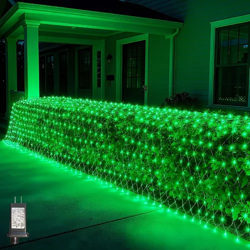 Miniatura 9 de LitHome Luces de red de Navidad de 14.8 x 5 pies, 300 luces LED de red blanca cálida, 8 modos de conexión, malla gigante impermeable de Navidad
