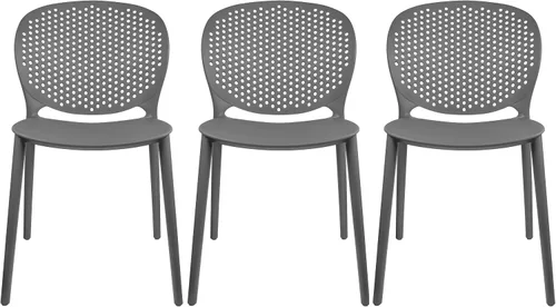 Miniatura 25 de 2xhome Juego de 2 sillas de comedor para patio Silla auxiliar moderna apilable para piscina al aire libre Plástico resistente a la intemperie