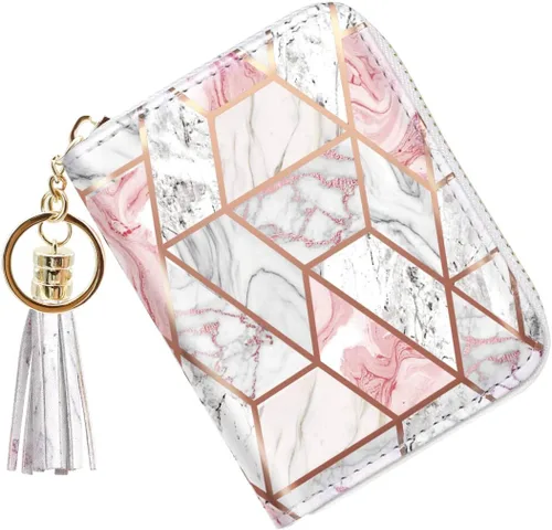 Miniatura 3 de Billetera pequeña para tarjetas de crédito RFID con purpurina linda para mujer