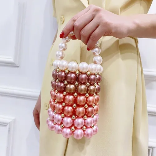 Miniatura 2 de Bolso bandolera de mano multicolor con cuentas de mano para mujer