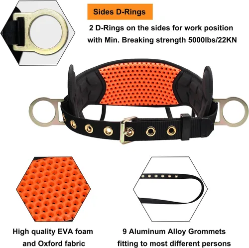 Miniatura 2 de Arnés de Seguridad Cinturón de Escalada - Cinturón de Seguridad con Hebilla de Lengüeta con Almohadilla de Cintura Ventilable y que Absorbe