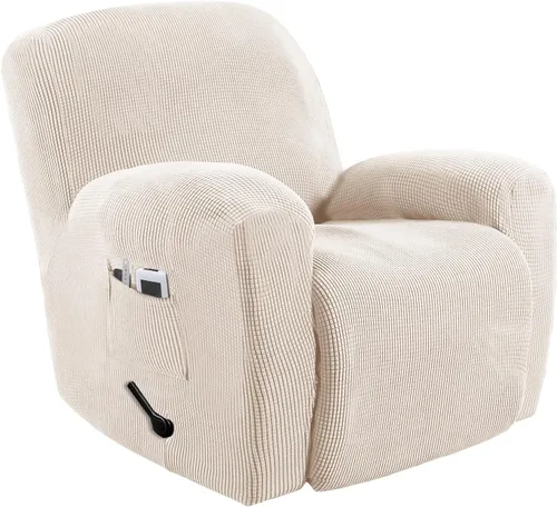 Miniatura 17 de MeilleMaison Funda elástica para silla reclinable, funda para sofá de 1 pieza con parte inferior elástica, lavable, protector de muebles Negro