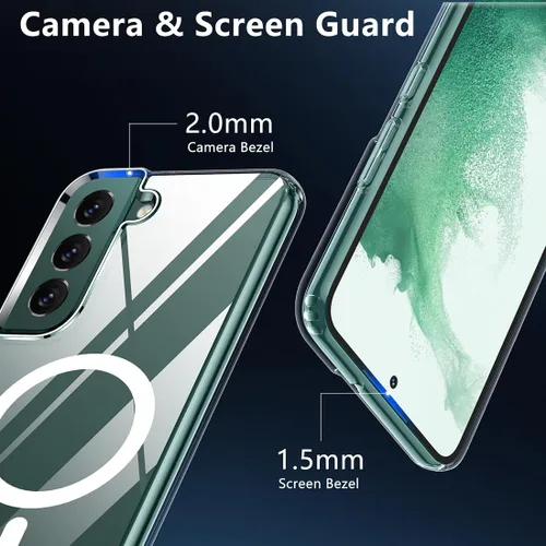 Miniatura 3 de TIANNIUKE Funda magnética para Samsung Galaxy S22, transparente y resistente al amarillo, compatible con MagSafe, ajuste delgado, a prueba