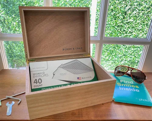 Miniatura 6 de Blake & Lake Caja de recuerdos de madera con tapa, caja de almacenamiento de madera rubia Catchall, tesoro y caja de regalo para el hogar, cajas