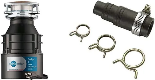 InSinkErator Triturador de Basura con Cable, Badger 1, 1/3 HP Alimentación Continua y Kit Conector para Lavavajillas DWC-00