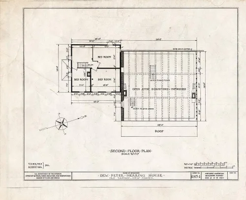 Historic Pictoric: Blueprint HABS NJ,2-TAPO,1- (hoja 3 de 9) - Dewerk Peter Herring House, 166 Pearl River Road, Old Tappan, Bergen County, NJ 20in