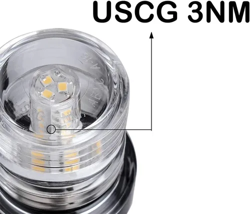 Miniatura 3 de Young Marine - Luz de navegación LED fija para barco, visibilidad de 3 millas náuticas, montaje todo alrededor, 10-24 VDC