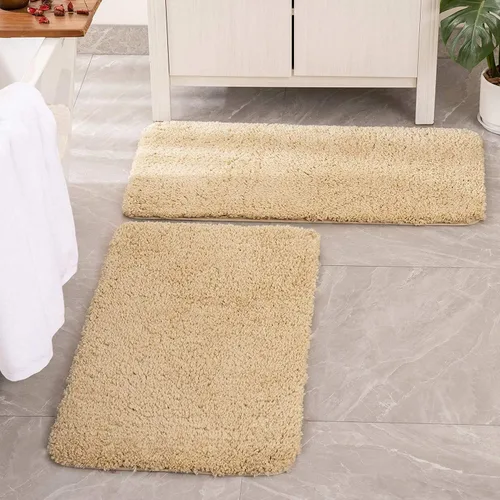 Miniatura 16 de MIULEE Juego de 2 alfombras de baño antideslizantes peludas extra gruesas y suaves, alfombrillas de baño de microfibra suave absorbente de agua