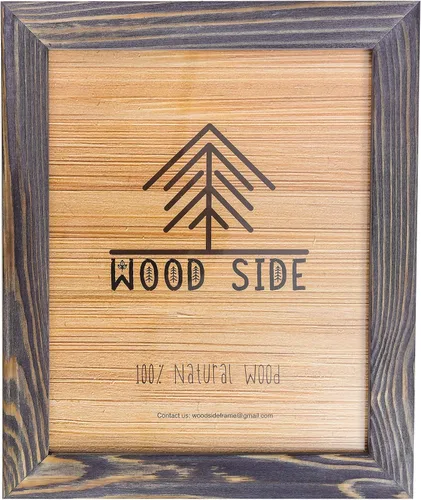 Miniatura 20 de Portarretratos tamaño póster de madera rústica Madera sólida natural ecológica ara montaje en pared con acabado rústico Gris antracita