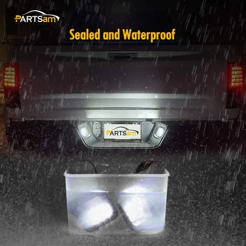 Miniatura 6 de Ensemble de luces LED Partsam para matrícula con carcasa negra ahumada Compatible con Dodge Ram 1500 2500 3500 2003-2018 para camioneta Pickup
