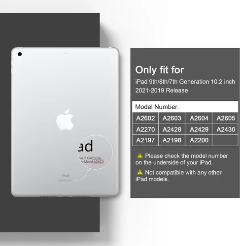 Miniatura 2 de DONGKE Funda compatible con iPad de 10.2 pulgadas 2021 2020 2019 iPad de 9ª/8ª/7ª generación con soporte para lápices, funda protectora delgada