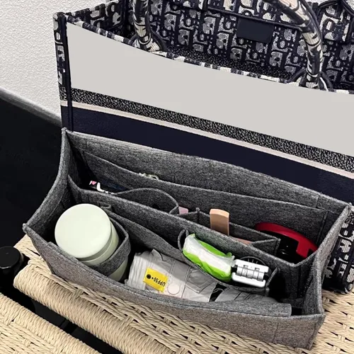 Miniatura 8 de Doxo Organizador de bolso para bolsos, organizador de fieltro para bolso con 2 tamaños, inserto de bolsa compatible con bolsas D grandes para libros