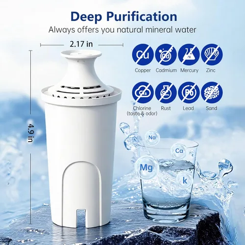 Miniatura 6 de Repuesto para filtro Brita®, jarras y dispensadores de agua Brita®, Classic 35557, OB03, Mavea® 107007, reduce el cloro, suministro de 1 año