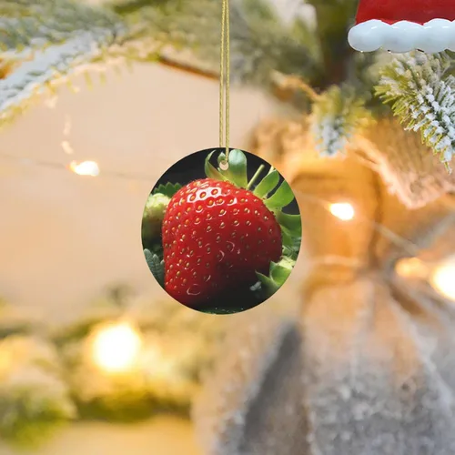 Miniatura 11 de Adornos de cerámica para árbol de Navidad, diseño de lobo del bosque, adornos redondos de cerámica, divertidas decoraciones de Navidad, colgantes