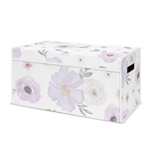 Miniatura 13 de Sweet Jojo Designs Caja de almacenamiento plegable de juguetes con tapa para habitación de bebé, habitación de niños, marfil, bohemio, vintage