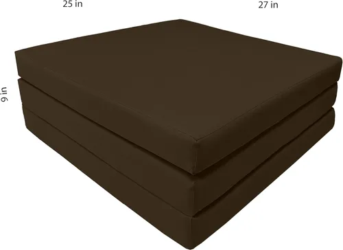 Miniatura 3 de D&D Futon Furniture Camas de espuma triple marrón de 3 x 27 x 75 pulgadas, cama triple plegable, espuma de alta densidad, 1.8 libras