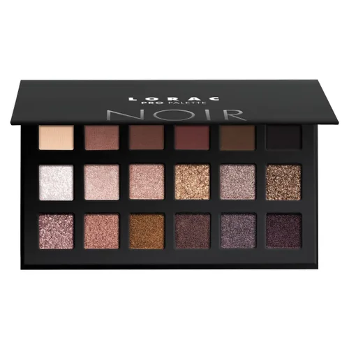 LORAC PRO - Paleta de sombras de ojos mate y brillante, metálico de alta pigmentación, espejo compacto Negro