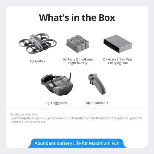 Miniatura 6 de DJI Avata 2 Fly Smart Combo (Tres Baterías), Dron FPV con Cámara 4K, Experiencia Inmersiva, Acrobacias de Un Toque, Protector de Hélice Integrado