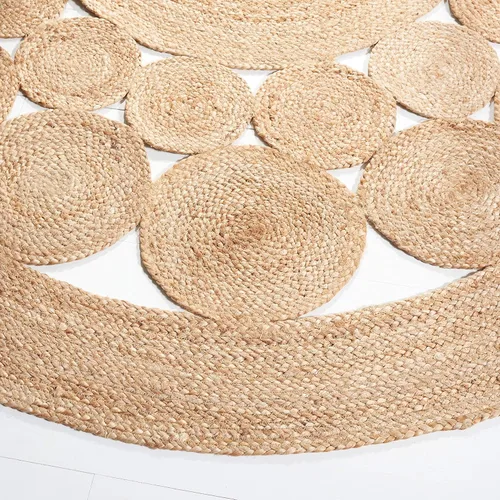 Miniatura 3 de SAFAVIEH Natural Fiber Round Collection NFB309A - Alfombra redonda de yute con encanto de campo bohemio hecho a mano de 3 pies