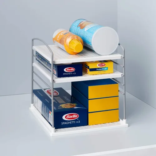 Miniatura 8 de YouCopia UpSpace - Organizador ajustable de cajas para envoltorios de papel de aluminio y almacenamiento de gabinetes de cocina, Original, Blanco