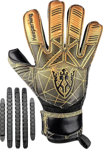 Miniatura 2 de Keeperking - Guantes de portero de fútbol para niños, jóvenes y adultos, palmas de agarre fuerte de látex con espinas removibles para la protección