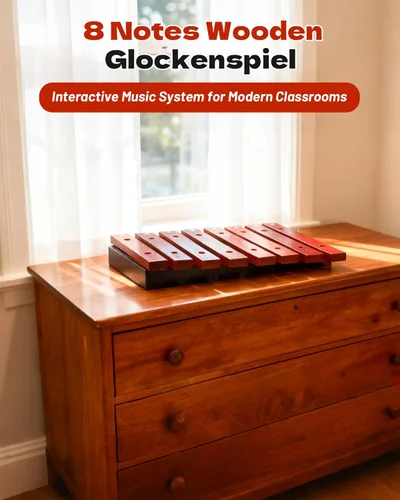 Miniatura 6 de Xilófono de madera profesional de 8 teclas con 2 mazos, instrumento de percusión afinado para conciertos para músicos, estudio y decoración del hogar