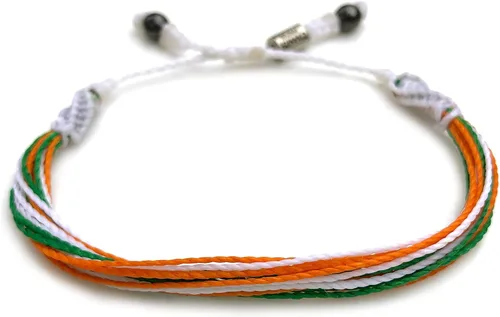Miniatura 22 de Rumi Sumaq Pulseras de Orgullo y Bandera del País con Atadura de Tirón — Pulseras Macramé Trenzadas a Mano, Nudo de Pescado y Trenzadas Ajustables