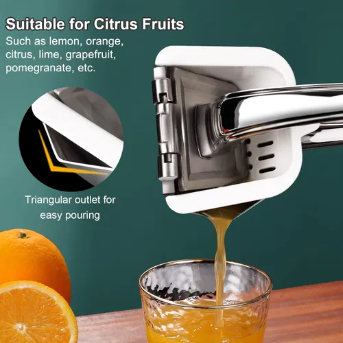 Miniatura 4 de SUCCFLY Exprimidor de Limón de Acero Inoxidable, Exprimidor Manual de Cítricos Lima Naranja Exprimidor de Frutas Mango Ergonómico Resistente Ahorro
