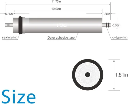Miniatura 4 de Membrana de ósmosis inversa 75GPD Filtro de agua de repuesto para sistema de ósmosis inversa 11.75 x 1.75 pulgadas para debajo del fregadero RO