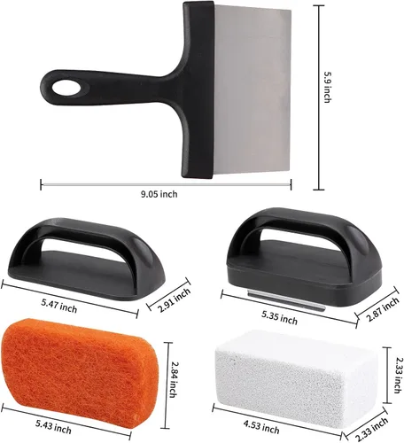 Miniatura 6 de Kit de limpieza de plancha de 12 piezas para Blackstone, juego de cepillos de parrilla de alta resistencia con raspador y piedra, accesorios