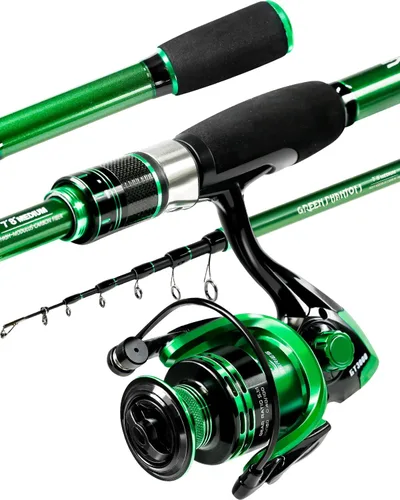 Miniatura 10 de Ghosthorn Fishing Rod and Reel Combo Graphite Telescoping Fishing Pole Portable Travel Kit with Carrier Bag for Freshwater Saltwater Paquete de 2
