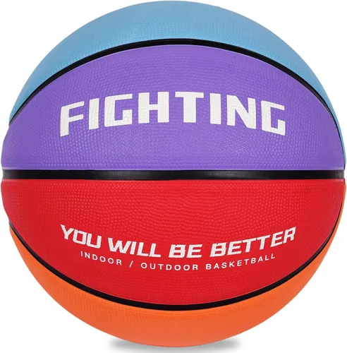 Miniatura 2 de Baloncesto de goma gruesa para niños y jóvenes, tamaño 3/4/5/6/7, para exteriores, colorido, 22/25.5/27.5/28.5/29.5 pulgadas, para regalos