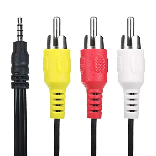 AV A/V 0.138 in Mini Plug a 3 RCA Audio Video TV Cable para Philips Reproductor de DVD portátil PD709 37 PD700 37 PD9012 37, PET707 37 PD9000 37